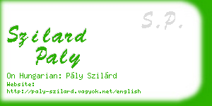 szilard paly business card