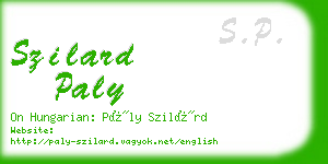 szilard paly business card